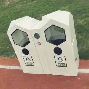 Buy cheap Innovative Irregular Trash Bin Stainless Steel Double Bin Waste Bin from wholesalers