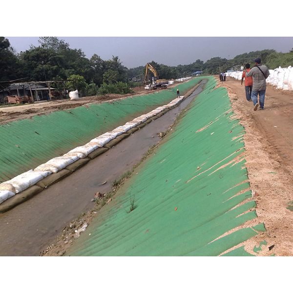 250gsm PP Woven / Nonwoven Geotextile Composite Sand Filled Mattress For River
