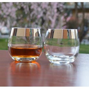 Buy cheap Silver Rim Ion Plated Platinum Tumbler Drinking Glasses from wholesalers