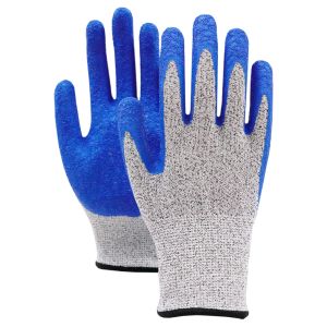 Abrasion Resistant Cut Resistant Safety Gloves Customized Crinkle Latex Coating