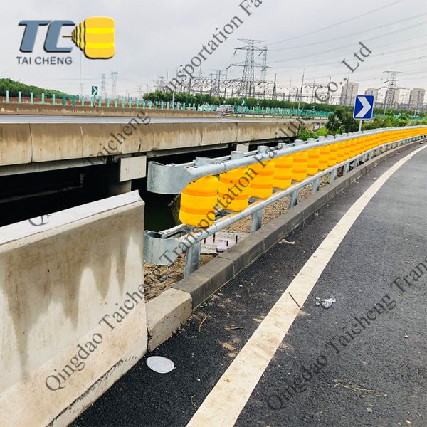 Quality Energy Absorbing Diameter 370mm Roller Road Barrier Safety Roller Barrier System for sale
