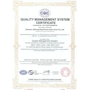 SHAANXI JIZHONG ELECTRONICS SCIEN-TECH CO.,LTD. Certifications