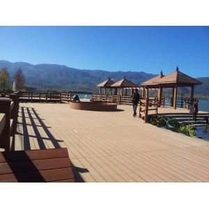 Outdoor Flooring Decoration Customized 75mm*25mm Wood Plastic Composite WPC
