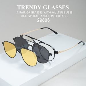 Buy cheap Elliptical Pure Titanium Aluminum Glasses Clip On Glasses Business from wholesalers