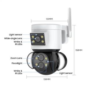 HD 4MP WIFI 10X Optical Zoom Camera Surveillance CCTV