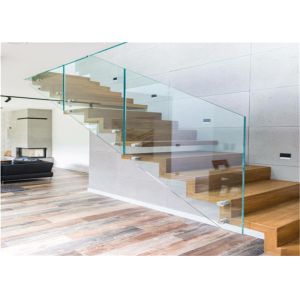 Buy cheap Standoff Bracket Tempered Frameless Glass Railing Floor Mounted Baluster Constrcution from wholesalers