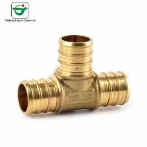 Lightweight 1/2''×1/2"X3/4" Brass Reducing Tee Pex Barb Fitting