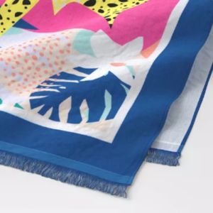 Reversible Travel Beach Towel with Velour Front and Terry Back for Velour with