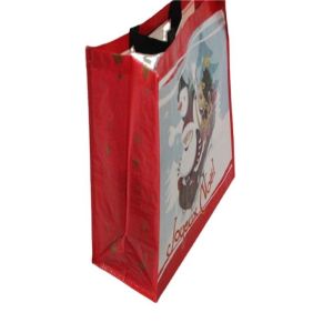 China Custom Printing Metallic Lamination PP Woven Reusable Tote Shopping Bags with Inner Insulation on sale
