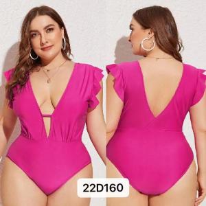 Buy cheap Pink V Neck Large Size Ladies Swimwear Bikini Plus Size Swimming Suits For Women Summer product