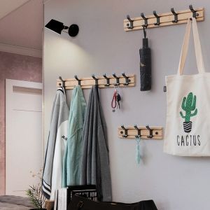 Buy cheap Customized Hook Quantity Solid Bamboo Wall Hanging Hooks for Living Room Organization from wholesalers