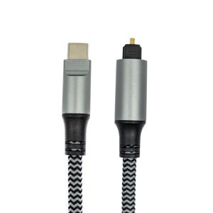 Black Textured Shell Toslink Digital Audio Cable With Type-C male And Gold