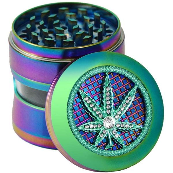 Quality Rainbow Color 4 Parts 2.5" Zinc Alloy Herb Grinder for sale