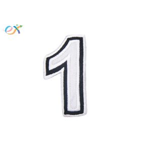 Buy cheap Polyester Embroidered Letter Patch Rectangle Shape With Merrow Border from wholesalers