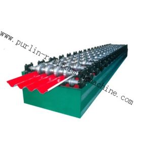 Buy cheap PLC Hydraulic Ridge Cap Roll Forming Machine , Automatic Galvanized Metal Rolling Form Line from wholesalers