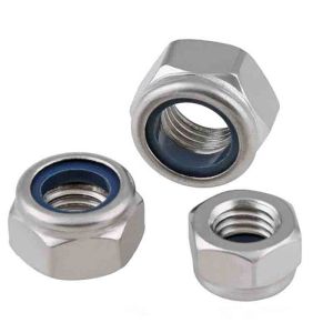 Size M6 304 Stainless Steel Hex Lock Nut Nylon Insert Hex Jam Nut