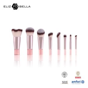 8PCS Custom Gift Make Up Brush Set With Synthetic Hair Aluminum Ferrule Plastic