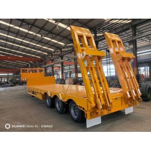 Jost E100 3 Axle 60 Tons 100 Tons Hydraulic Extendable Lowboy Low Bed Truck Semi