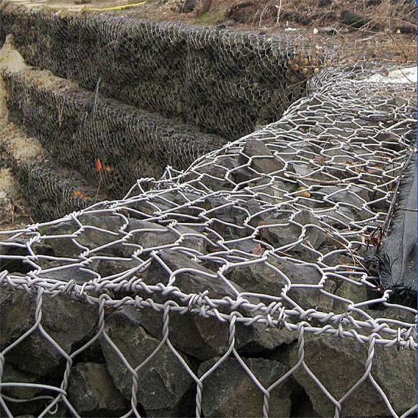 2 X 1 X 1m Hexagonal Woven 2.2mm 8x10cm Wire Mesh Gabion
