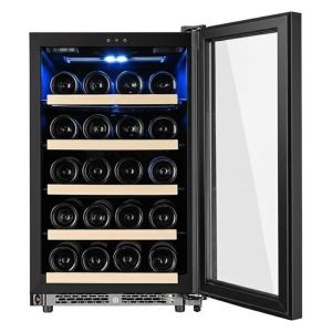 Buy cheap Modern Touch Control Wine Cooler Cabinet with Hinged Door and Metal Shelving Material from wholesalers