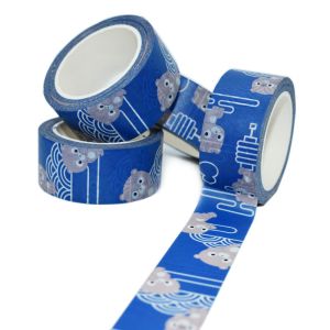 Wholesale Washi Tape Custom Printed Blue Japanese Paper Tape Colored Masking