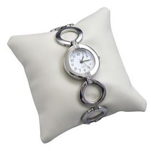Buy cheap White Leatherette Watch Display Pillows 9*9cm Dimension With Embroidered Logo from wholesalers