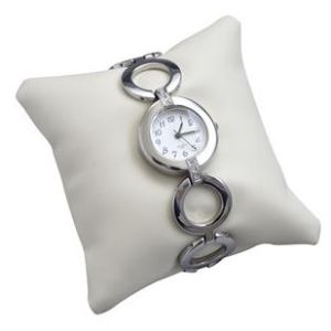Buy cheap White Leatherette Watch Display Pillows 9*9cm Dimension With Embroidered Logo from wholesalers