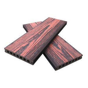 China Popular Wpc Decking Mixed Color 138*23mm Long Lifespan Three Layer Co-extrusion Wpc Terrace Solid Decking on sale