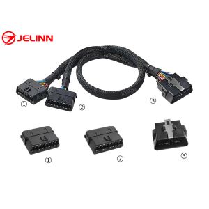 Buy cheap Universal OBD 2 J1962 OBDII Obd2 T-harness Splitter Spliter Y Cable With Multi Mounting Brackets for All Car Makes from wholesalers