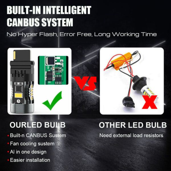 Top Sales CB7 1157 W/Y Switchback LED Bulb BAY15D BA15D Dual Color Canbus 28W 2500LM for Signal Brake Lights