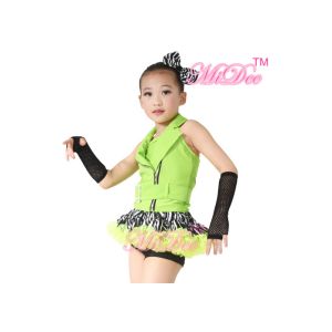 Buy cheap Hip Hop Jazz Tap Costumes / Jazz Dance Outfit With Halter Vest / Zebra Skirt from wholesalers