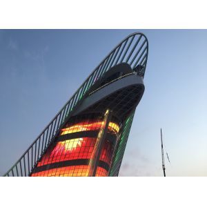 China Waterproof IC MBI5024 P31.25 Transparent Grid LED Display Mesh LED Screen LED Strip Screen For Glass Window Building on sale