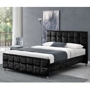 Buy cheap Plywood Upholstered Fabric Beds With Cube Shape Headboard / Footboard from wholesalers