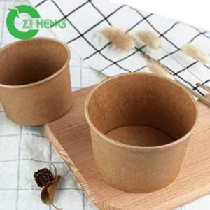 Buy cheap Natural Kraft Sturdy Microwave Paper Bowl Hot Food Use With Clear Lids from wholesalers