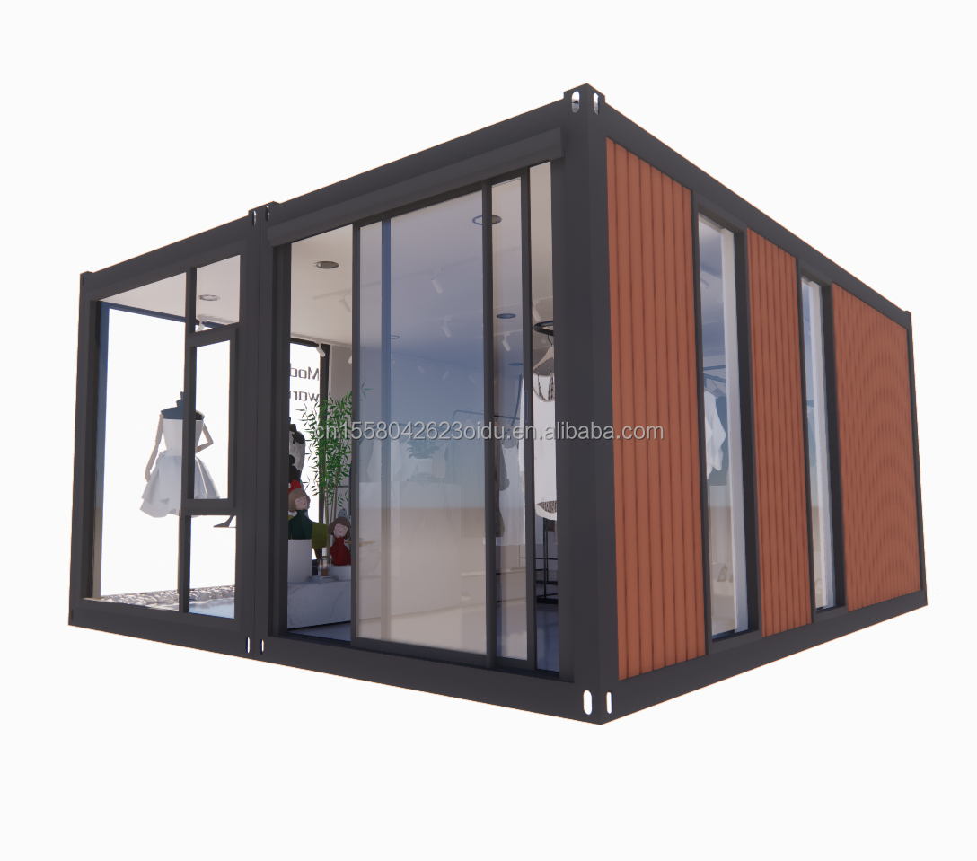 20Ft Prefab Folding Container Home House with 50/75/100mm Wave Sandwich Panel Walls Collapsible Foldable Tiny House