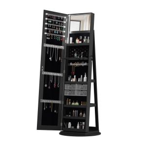 Buy cheap Modern Full Length Mirror Jewelry Cabinet with LED Modes and 3 Back Shelves for Jewelry Storage from wholesalers