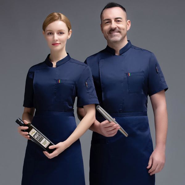 Buy cheap New styles Hot Sale Short Sleeves Black white Chef Coat for Hotel Chef Jacket Uniform from wholesalers