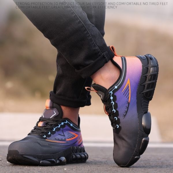 Quality Flying Weave Work Air Cushion Sole Industrial Safety Shoes for sale