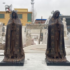 Buy cheap Saint Mary Fatima Bronze Statue Life Size Sculpture St Virgin Mary Statues Religious Church Decoration from wholesalers