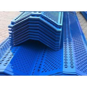 China Mesh Construction 1.0mm Windbreak Fence Panels Electrostatic Powder Spraying on sale