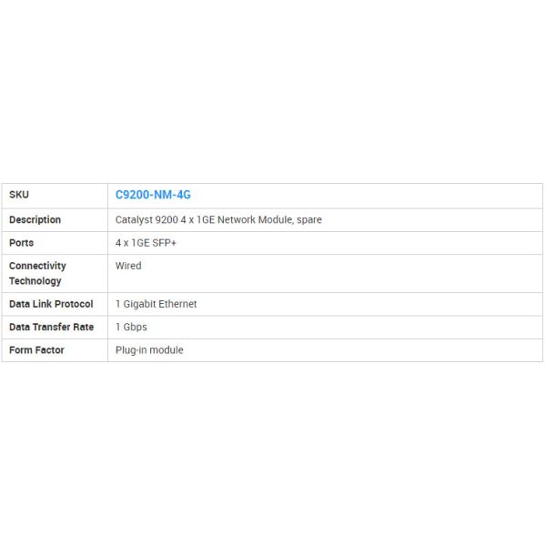 NEW C9200-NM-4G 9000 Switch Modules 4 x 1GE network module