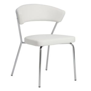 Buy cheap Modern 770mm Stackable Chrome Legs PU Leisure Chair Simple Design from wholesalers