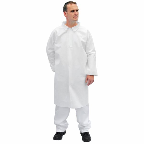 Quality Customized Disposable Patient Exam Gowns , White Waterproof Lab Coat for sale
