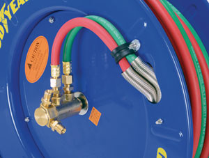 Buy cheap Metal Wall Oxygen Hose Reel 65FT. Twin Oxy Acetylene Mount 300PSI-Goodyear Brand from wholesalers