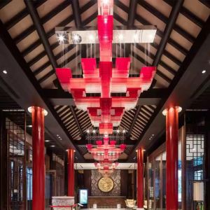 Custom Chinese Restaurant Chandelier Modern Style Creative Acrylic Square Center