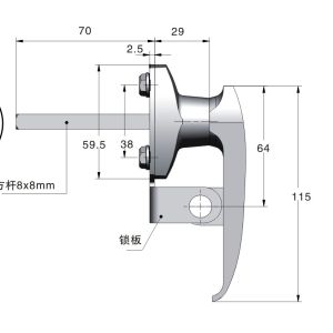 Buy cheap Paddlockable Garage Door Handle Lock Silver Key Cylinder Lock from wholesalers