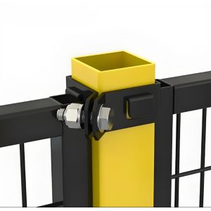 Buy cheap ISO9001 Robot Safety Fence 5FT Workshop Isolation Fence Mesh Metal Machine Guardrail from wholesalers