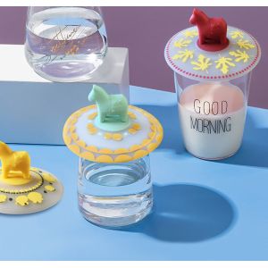 Cartoon Customizable Leak Proof Silicone Tea Cup Lid Odorless And Non-Toxic
