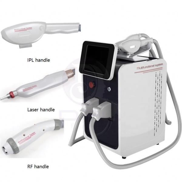 Buy cheap high quality 3 in 1 multifunctional ipl rf handle IPL OPT E-light ND laser RF Hair Removal Tattoo Removal machine from wholesalers