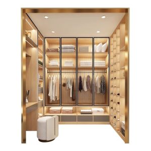 Buy cheap OEM Sliding door Modern Walk In Wardrobe Solutions Walnut Style from wholesalers